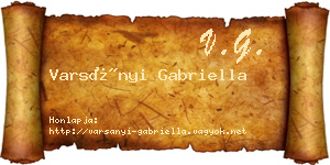 Varsányi Gabriella névjegykártya